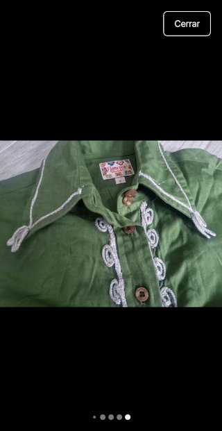 Camisa verde Flamenco bordada plata15