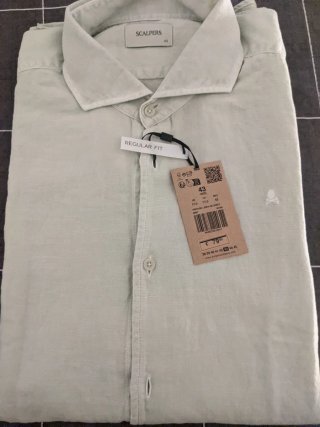 Camisa Scalpers verde Menta Talla 43 Nueva hombre