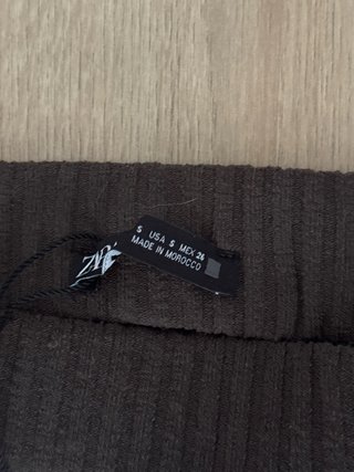 Falda tubo larga Zara marrón Talla S con etiqueta