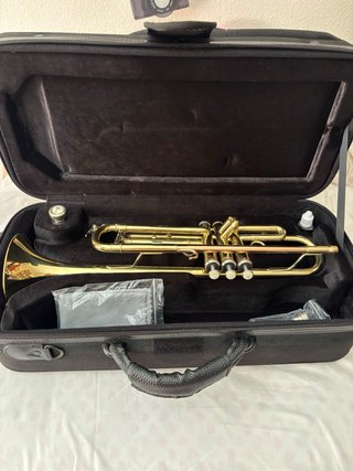 Trompeta Bressant dorada con estuche