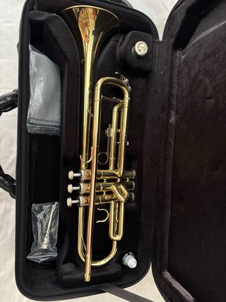 Trompeta Bressant dorada con estuche