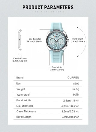 Reloj CURREN Cronógrafo Hombre Azul/Plata