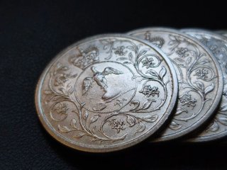 Monedas 25 peniques Isabel II 1977 Réplicas