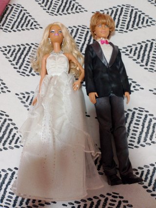 Barbie y Ken Muñecos Vestido Novia Traje