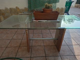 Mesa de comedor cristal y piedra