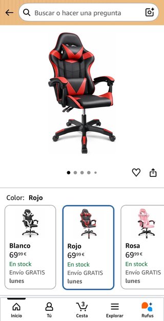 Silla gaming roja a estrenar