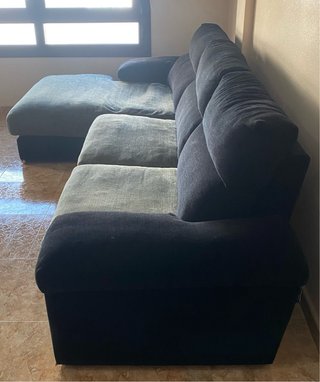 Sofá Chaiselongue Negro y Gris