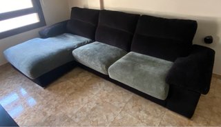 Sofá Chaiselongue Negro y Gris