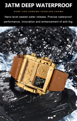 Reloj Poedagar Dorado y Marrón Hombre