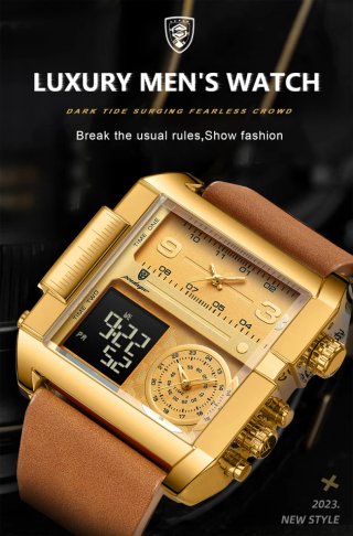 Reloj Poedagar Dorado y Marrón Hombre