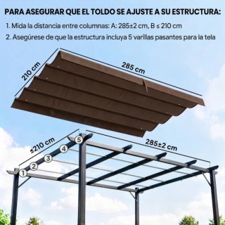 Repuesto toldo marrón poliéster