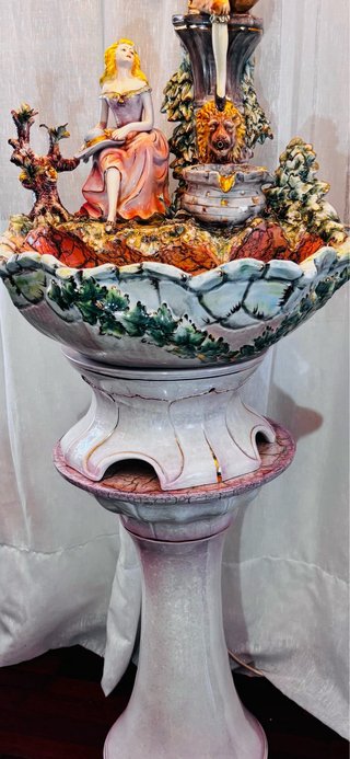 Lámpara Fuente Vintage Cerámica y Metal