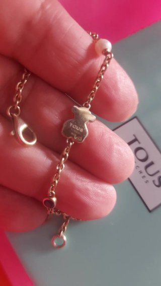 Pulsera Tous Oso y Perla plata