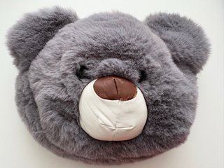Bolso de peluche de oso gris