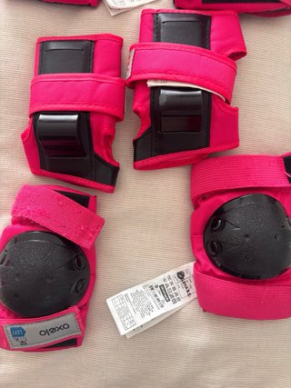 Protecciones patinaje rosa Oxelo. Talla 2XS