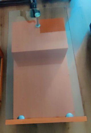 Mesa de centro cristal y madera