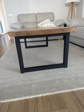 Mesa de centro madera y metal hecha a mano
