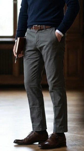 Pantalón Chino Hombre Gris ELM SPORT Nuevo