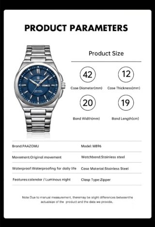 Reloj Hombre Esfera Azul