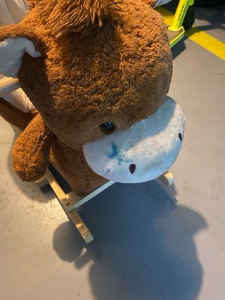 Balancín Caballito Peluche Marrón