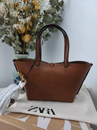 Bolso Mini Capazo Zara Marrón