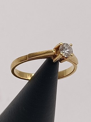 Anillo Solitario Diamantes Oro 18k - 2,38gr