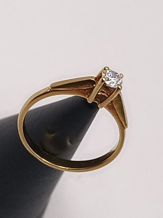 Anillo Solitario Diamantes Oro 18k - 2,38gr