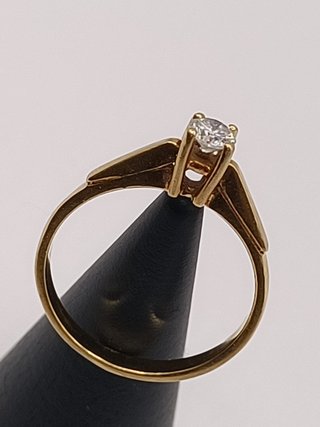 Anillo Solitario Diamantes Oro 18k - 2,38gr