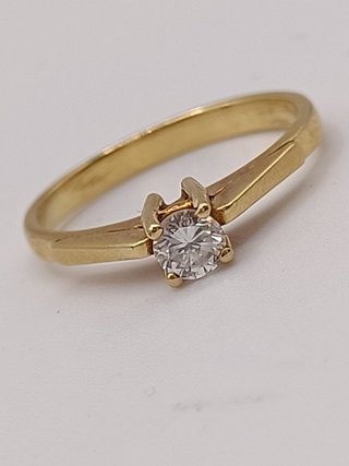 Anillo Solitario Diamantes Oro 18k - 2,38gr