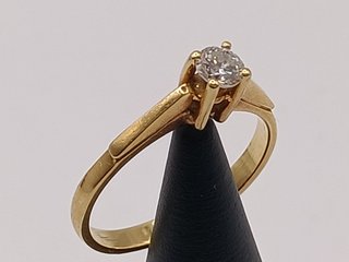 Anillo Solitario Diamantes Oro 18k - 2,38gr
