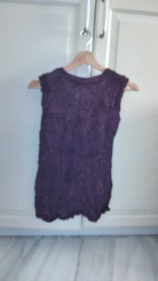 Top Zara Punto Efecto Arrugado Morado