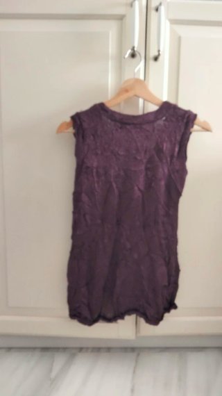 Top Zara Punto Efecto Arrugado Morado