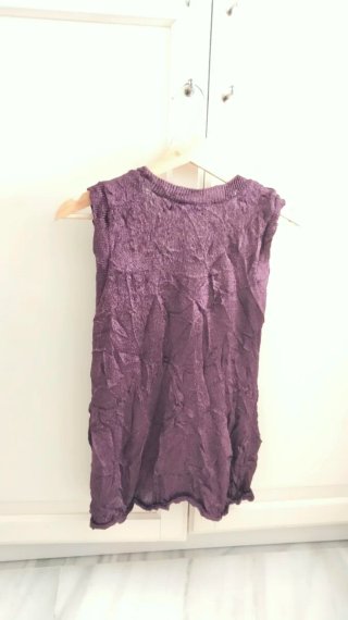 Top Zara Punto Efecto Arrugado Morado