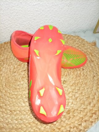 Zapatillas fútbol niño Adidas naranja/verde