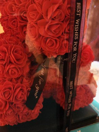 Oso de rosas rojas
