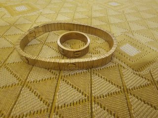 Conjunto pulsera y anillo dorado