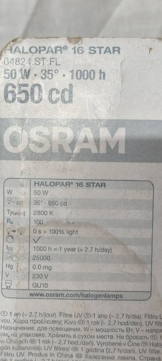 Bombilla Halógena Osram 50W