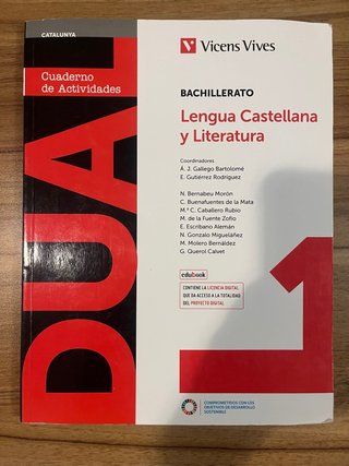 Cuaderno Lengua castellana y literatura 1 Bach