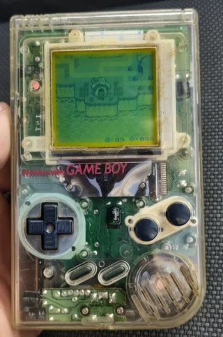Nintendo Game Boy originale trasparente +cartuccia