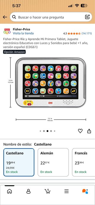 Fisher-Price Mi Primera Tablet Español