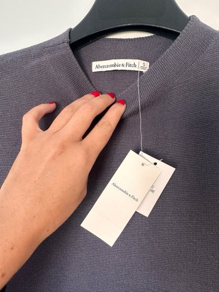 Vestido Abercrombie punto gris Talla S