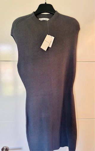 Vestido Abercrombie punto gris Talla S