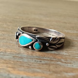 ANILLO DE PLATA CON PIEDRAS TURQUESAS