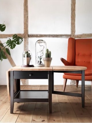 Mesa Centro Ikea Arkelstorp Negra/Madera