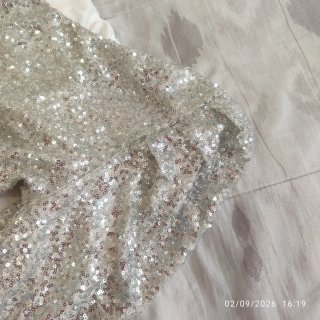 Vestido lentejuelas plateado