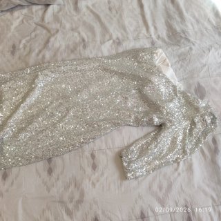 Vestido lentejuelas plateado