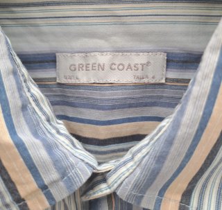 Camisa de rayas verticales azul estilo vintage