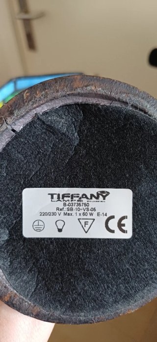 Lámpara Tiffany Cristal Azul y Verde