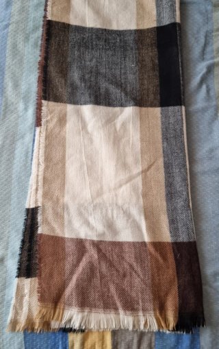 Sciarpa a quadri beige e marrone