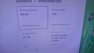 Ordenador sobremesa Intel i5-4460 16GB RAM